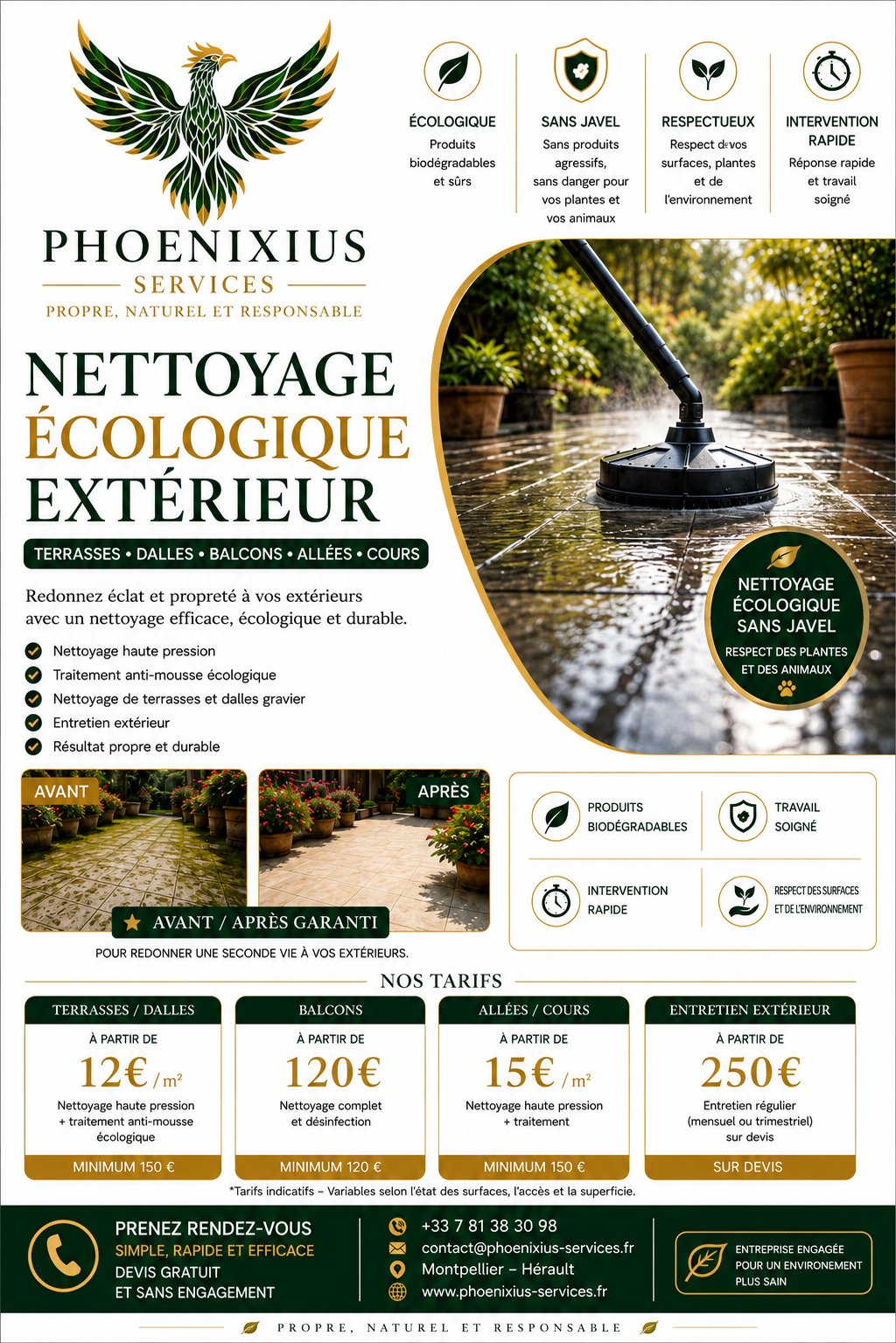 Brochure Nettoyage écologique extérieur terrasses balcons allées